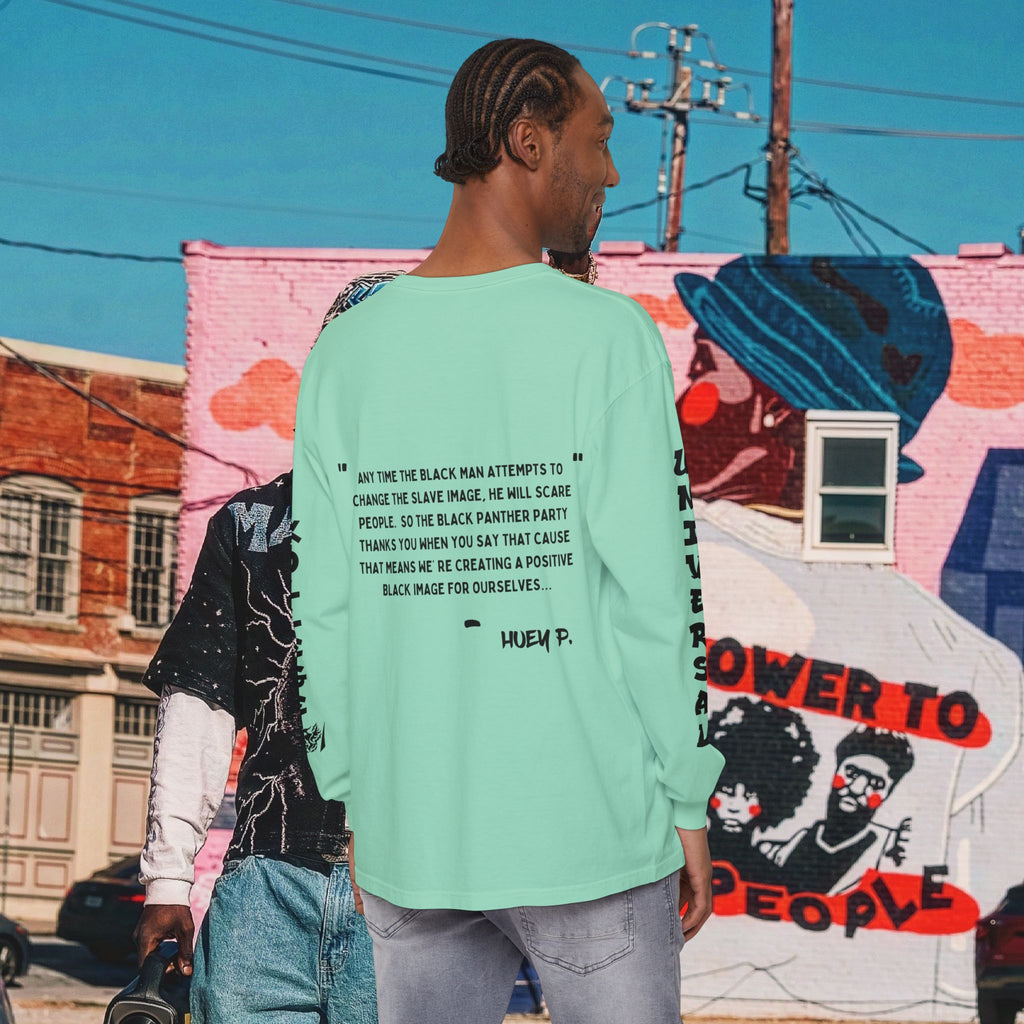 Huey P. Newton Universal Kollege Unisex Garment-dyed Long Sleeve T-Shirt