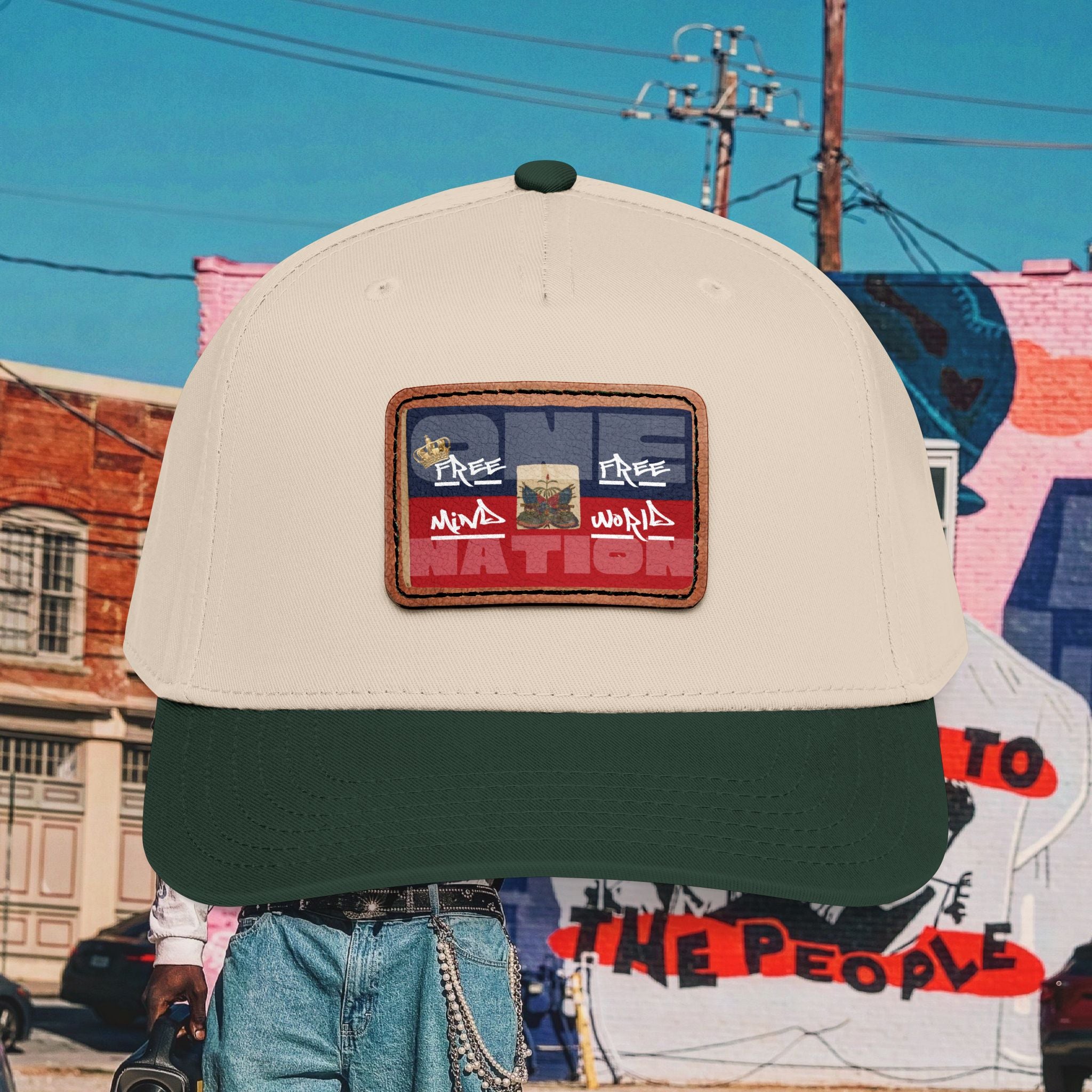 Sa Ka Fete “ONE NATION” Baseball Cap with Leather Patch