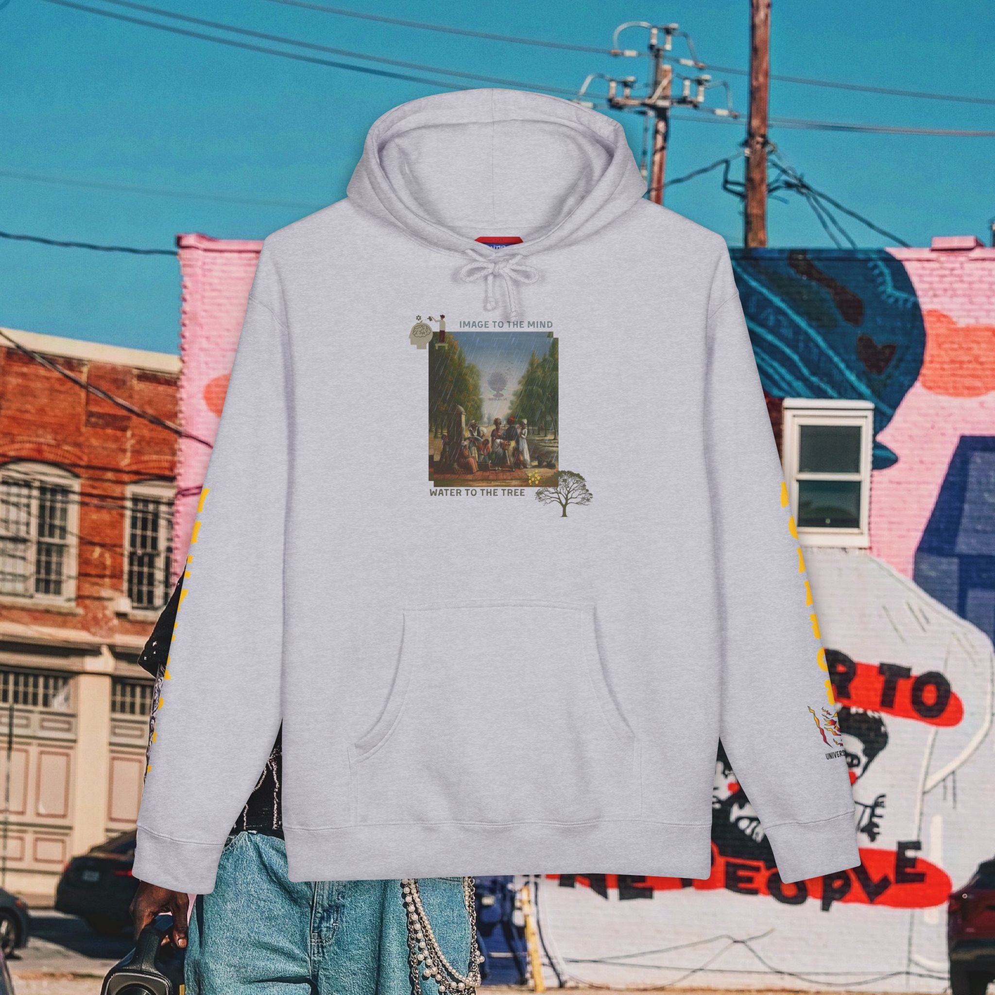 “Image To The Mind, Water To The Tree” Unisex Heavyweight Hooded Sweatshirt