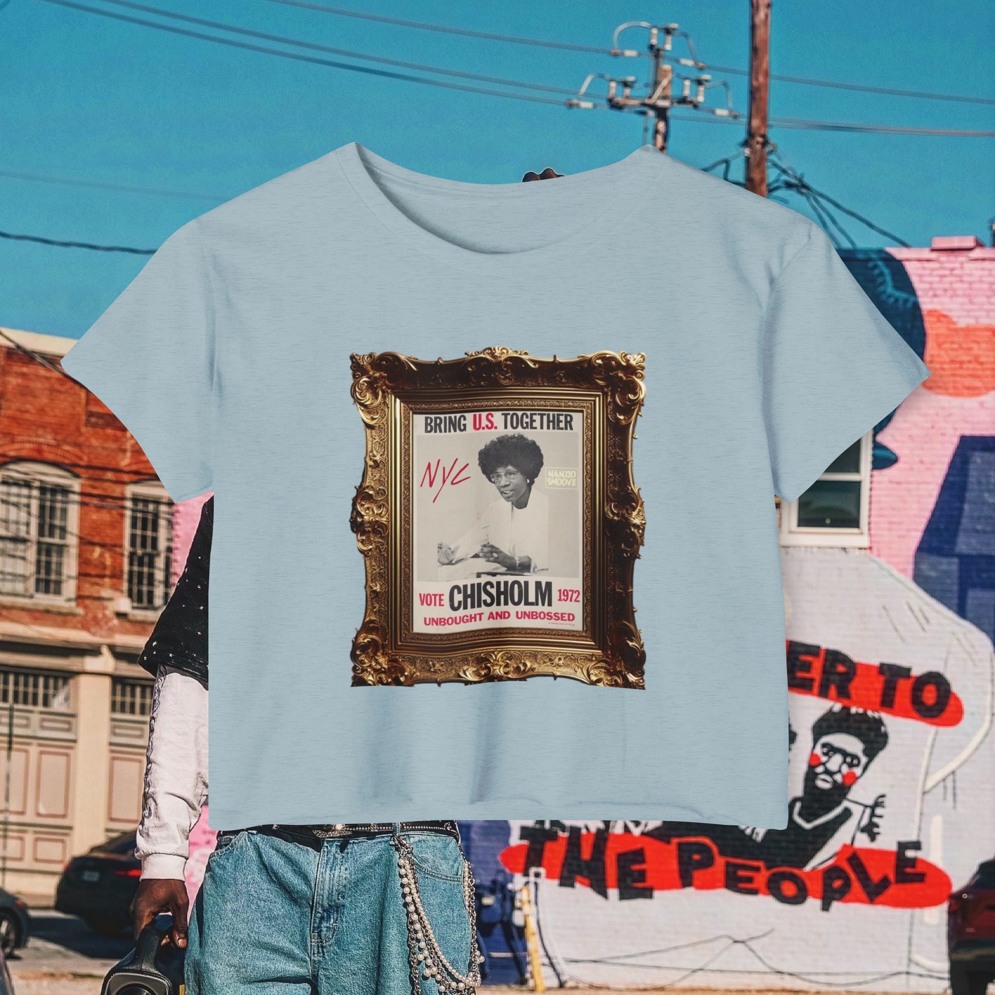 Shirley Chisholm Women's Festival Crop Top (Black Text)