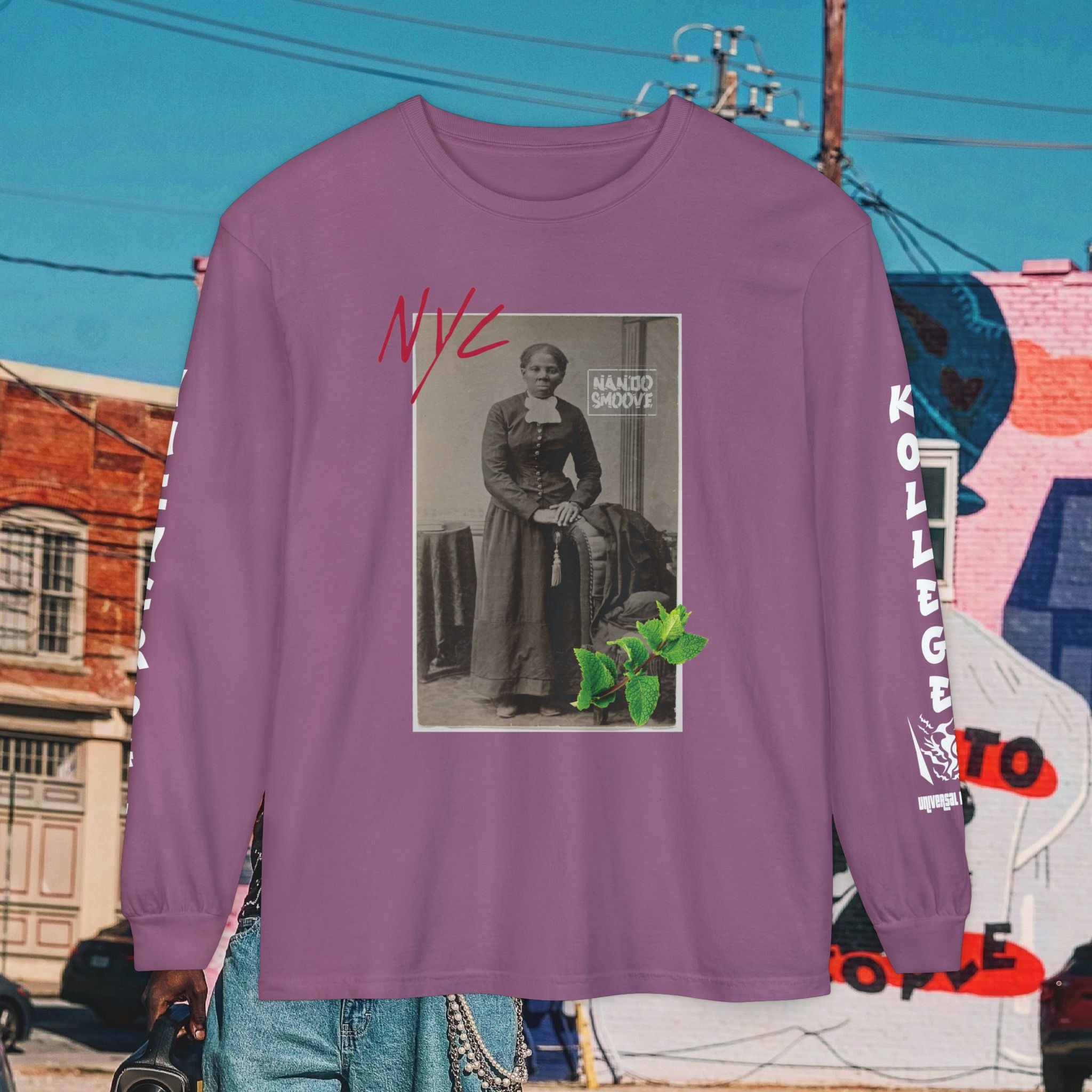 Harriet Tubman Unisex Garment-dyed Long Sleeve “MinTee” Shirt