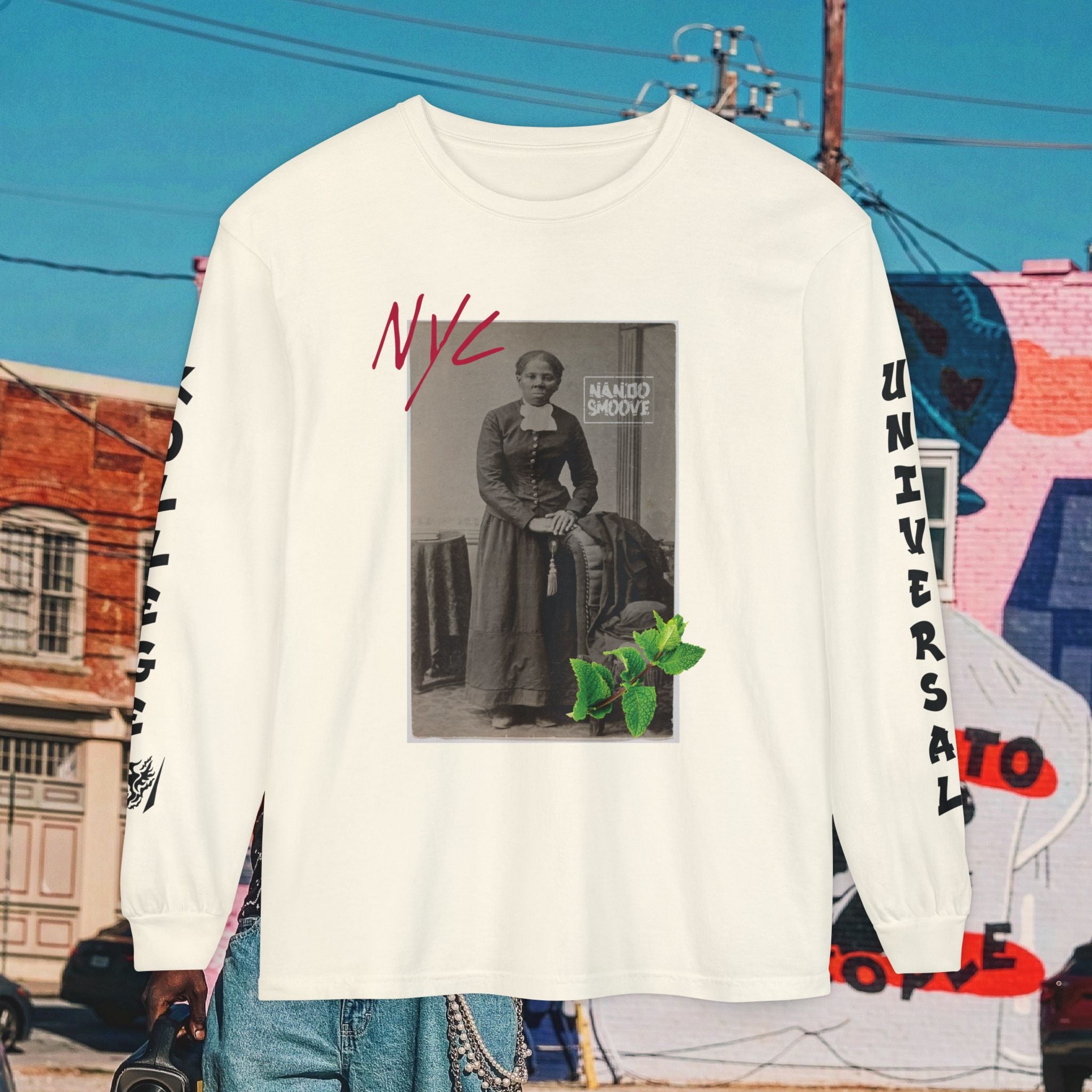 Harriet Tubman Unisex Garment-dyed Long Sleeve “MinTee” Shirt