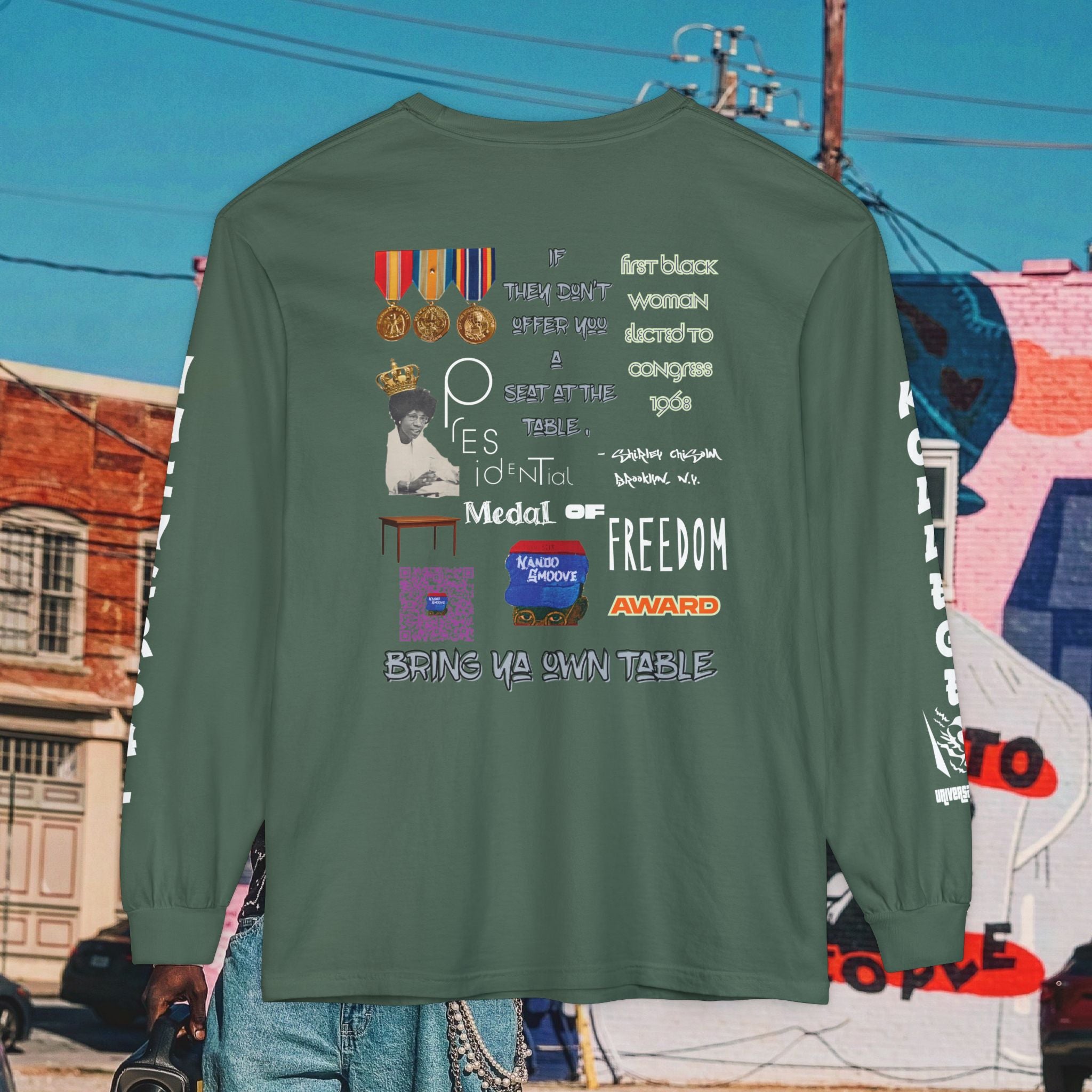 Shirley Chisholm Unisex Garment-dyed Long Sleeve T-Shirt