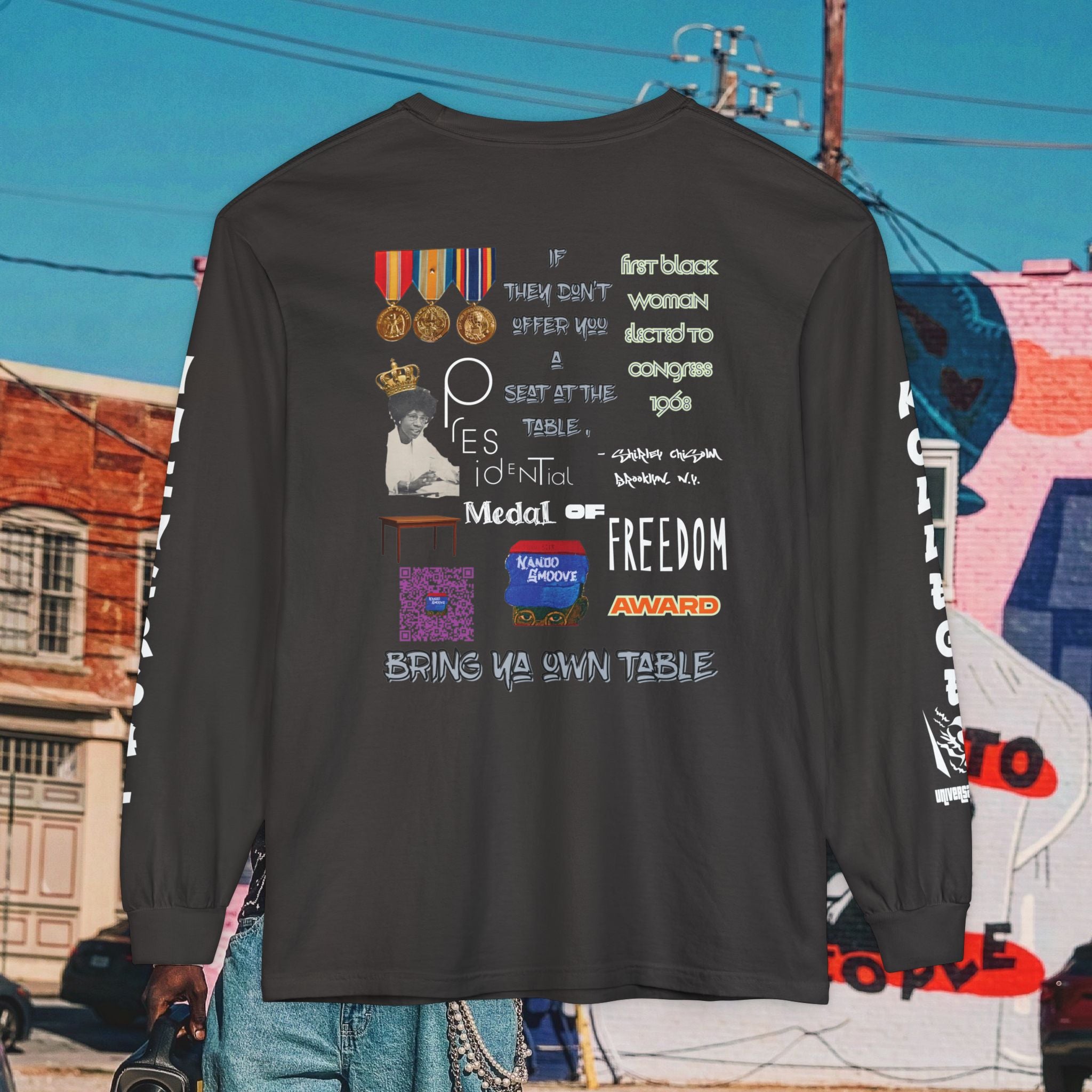 Shirley Chisholm Unisex Garment-dyed Long Sleeve T-Shirt