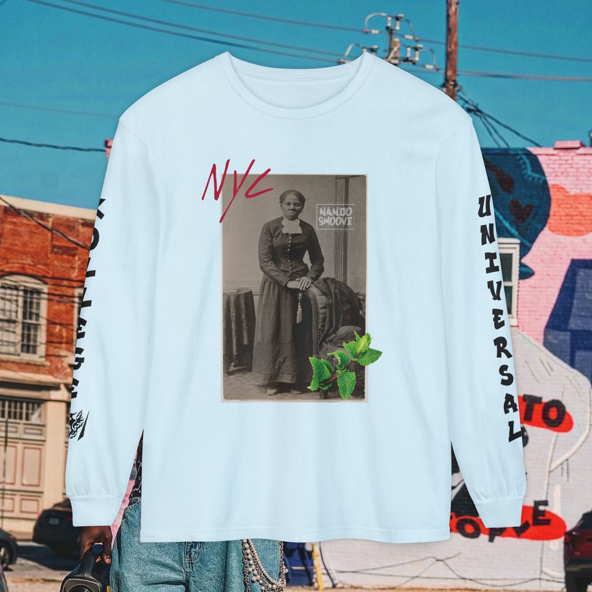 Harriet Tubman Unisex Garment-dyed Long Sleeve “MinTee” Shirt