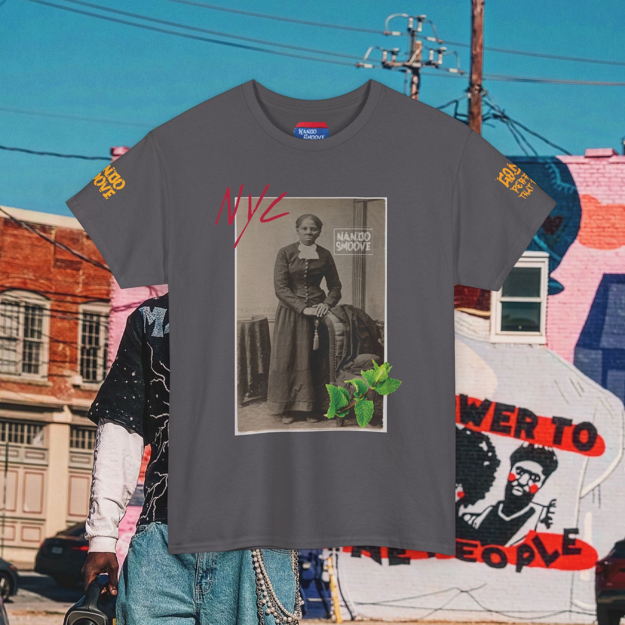 Harriet Tubman Heavy Cotton “MinTee Shirts” Bright Colors Black/Gold Text