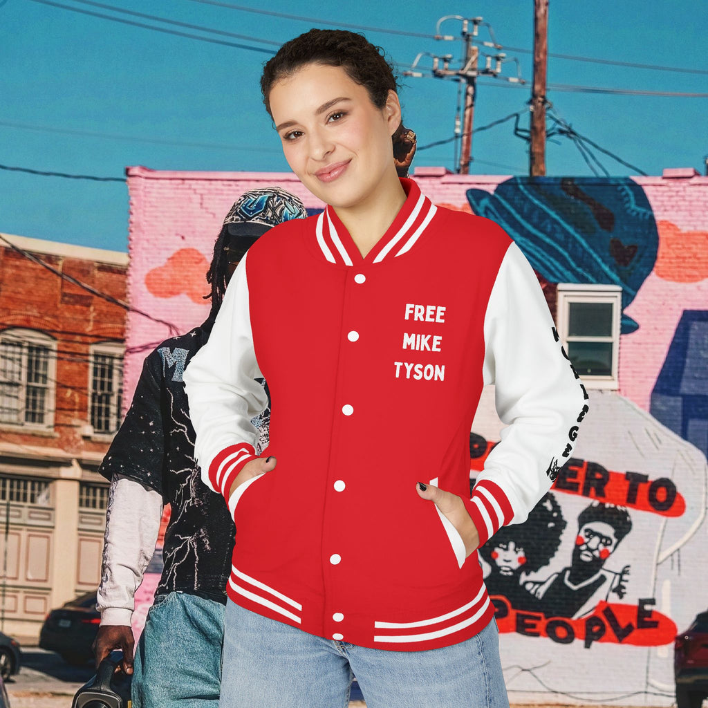 “FREE MIKE TYSON” Unisex Heavyweight Letterman Jacket